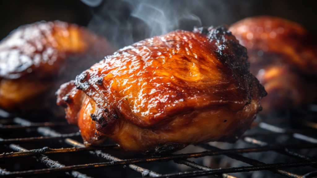 Smoked chicken thighs fresh off the grill