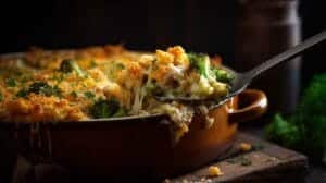 Chicken Broccoli Rice Casserole You’ll Love: Easy & Cheesy Delight 1 Golden chicken broccoli rice casserole with melted cheese and breadcrumbs.