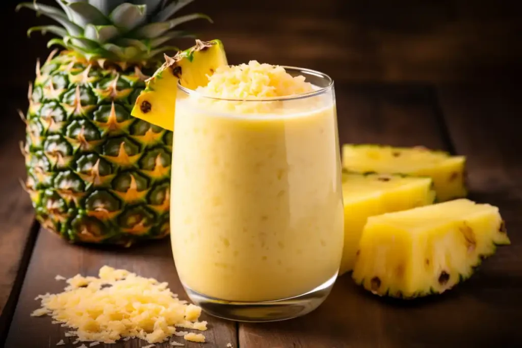 Crushed Pineapple Recipes That Will Blow Your Mind Now! 8 A thick pineapple smoothie made with crushed pineapple, an energizing choice for crushed pineapple recipes.