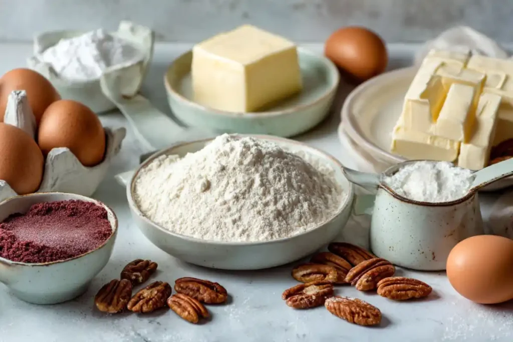 Butter Pecan Red Velvet Cheesecake: Delicious Proven Bliss 2 Ingredients for Butter Pecan Red Velvet Cheesecake on countertop